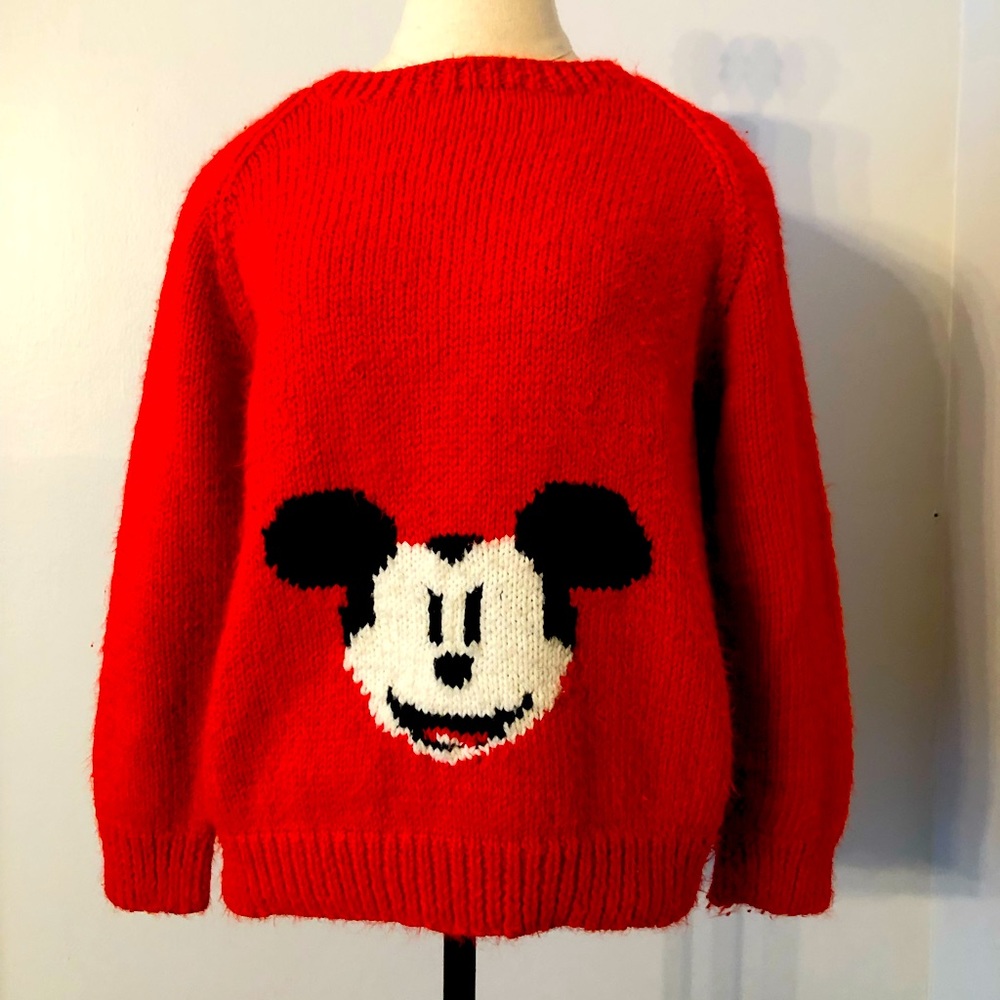 Vintage Hand Knit Mickey Disney Sweater